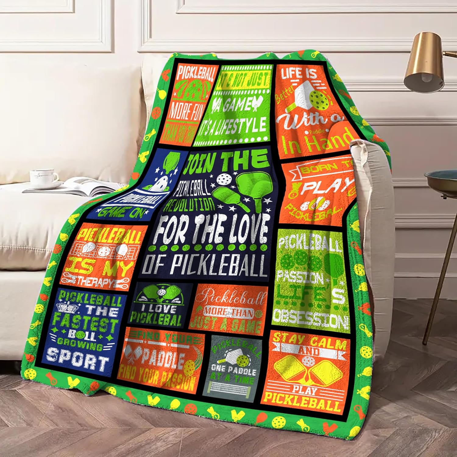 Pickleball Gift Blanket 50'' x 60'' — Unique Game Room Decor Throw — Gifts for Pickleball Lovers Players Coaches Teens — Birthday Christmas Mother's Day Father's Day Housewarming - Image 4