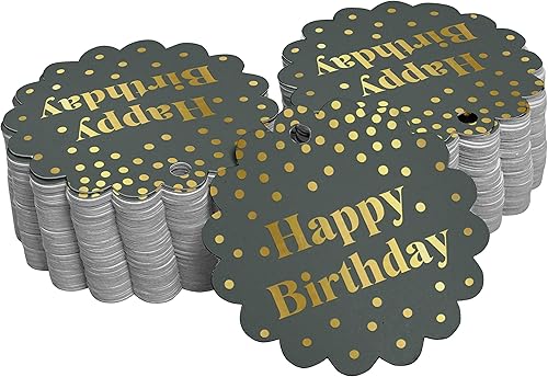 Miniatura 38 de Etiquetas colgantes para botellas de feliz cumpleaños, paquete de 100 unidades Blanco,Aqua Blue,Negro,Azul,Azul turquesa oscuro,Rosa