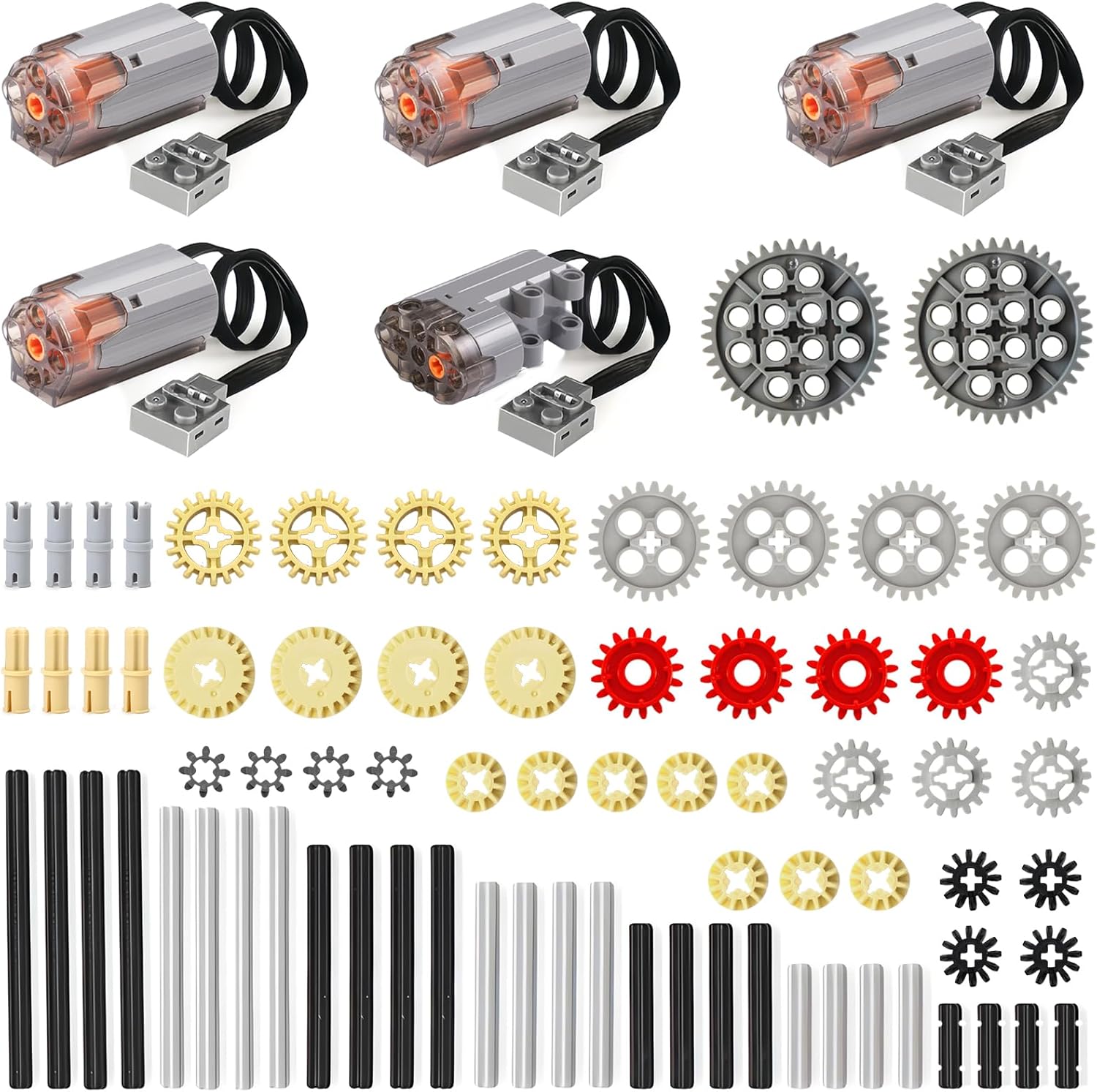 79PCS Technic Power Functions High Speed M/Servo Motor, Gear and Axle Starter Kit for Building Blocks, Compatible with Major Other Brands, for Adult (M)
