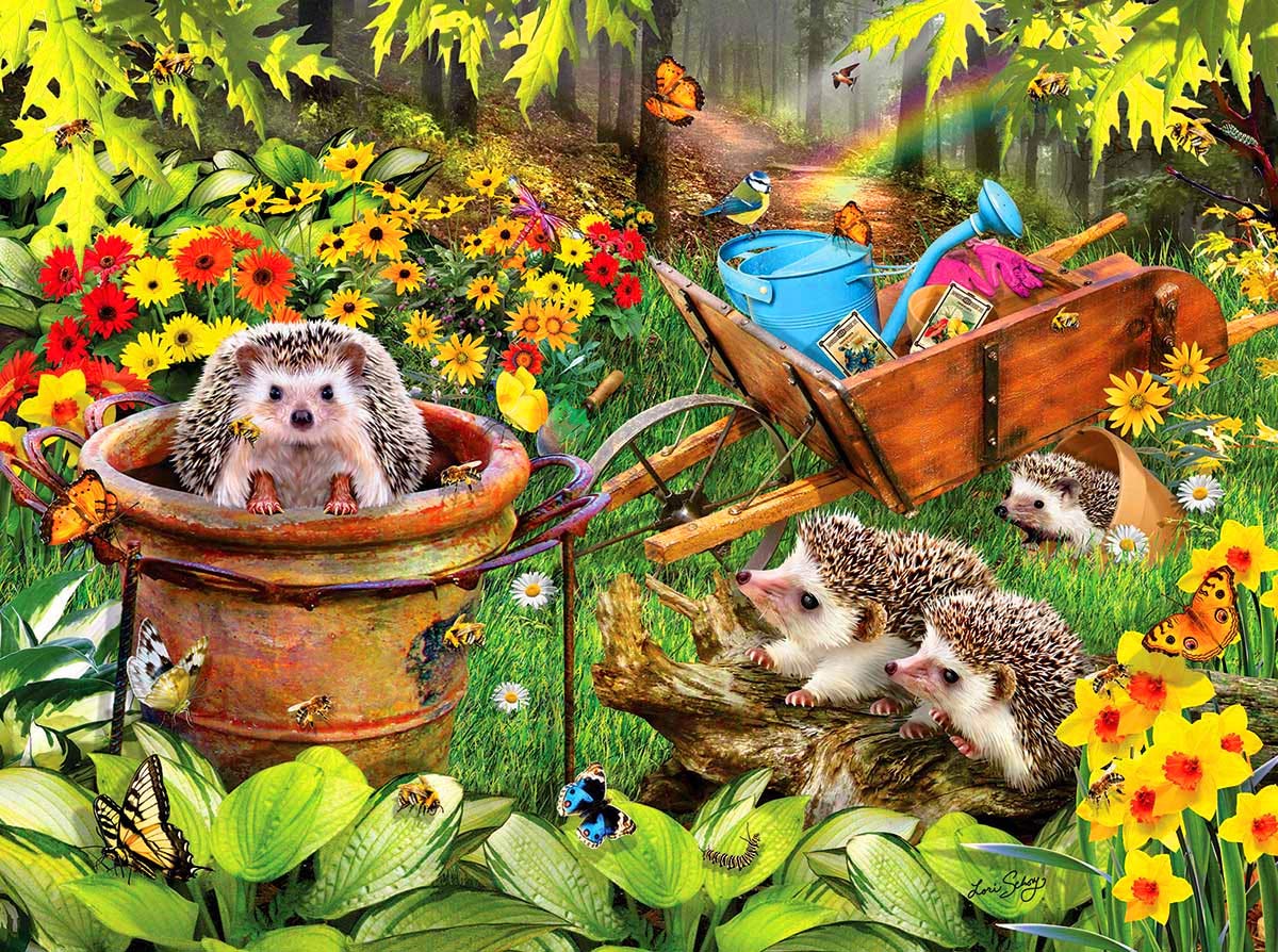 The Hedgehog Family 5D DIY Diamond Painting Kits for Adults Full Drill Crystal Rhinestone Embroidery Cross Stitch Arts Craft Canvas Wall Decor(55x45CM)