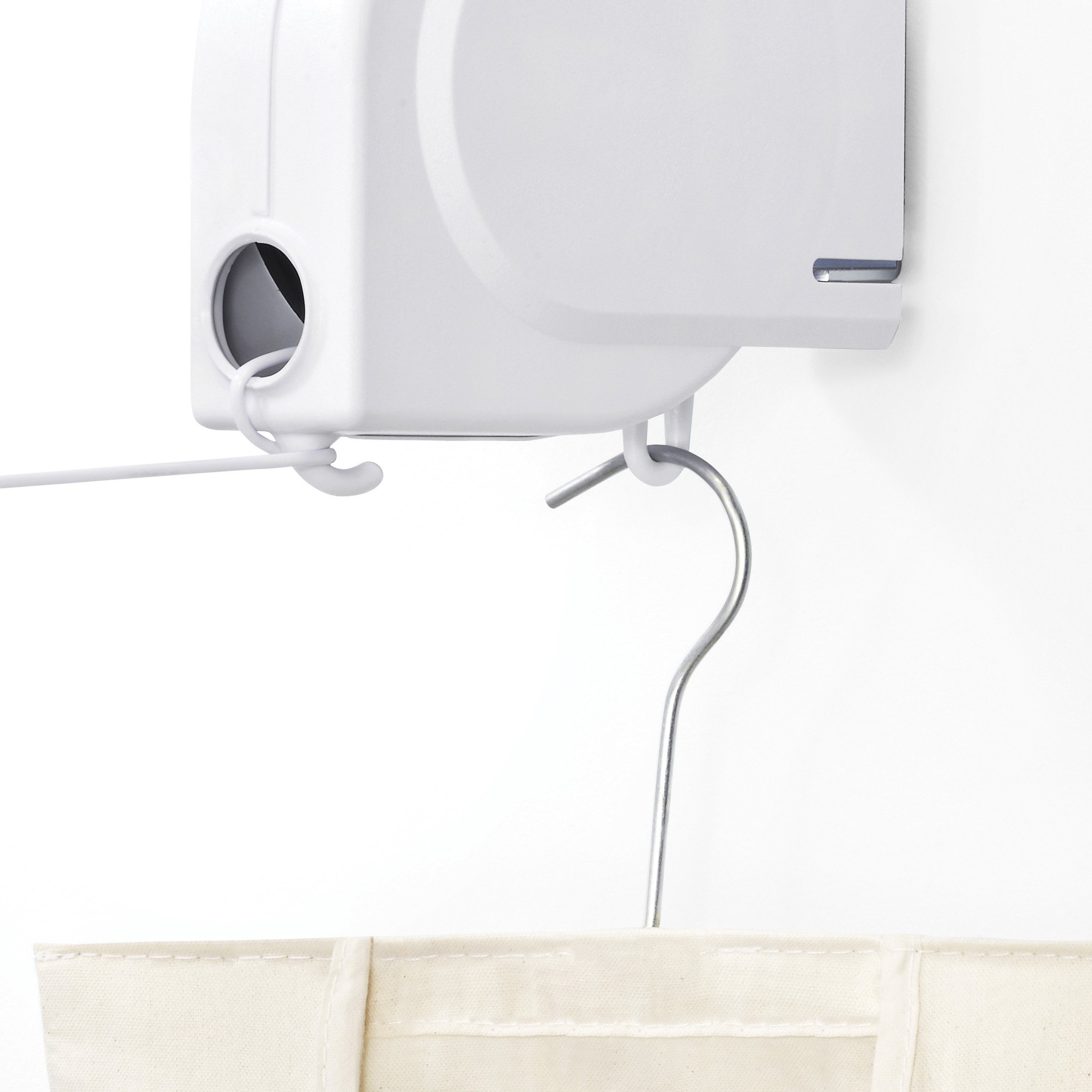 Whitmor Stendibiancheria retrattile, PVC, ABS, poliestere, bianco, 40'