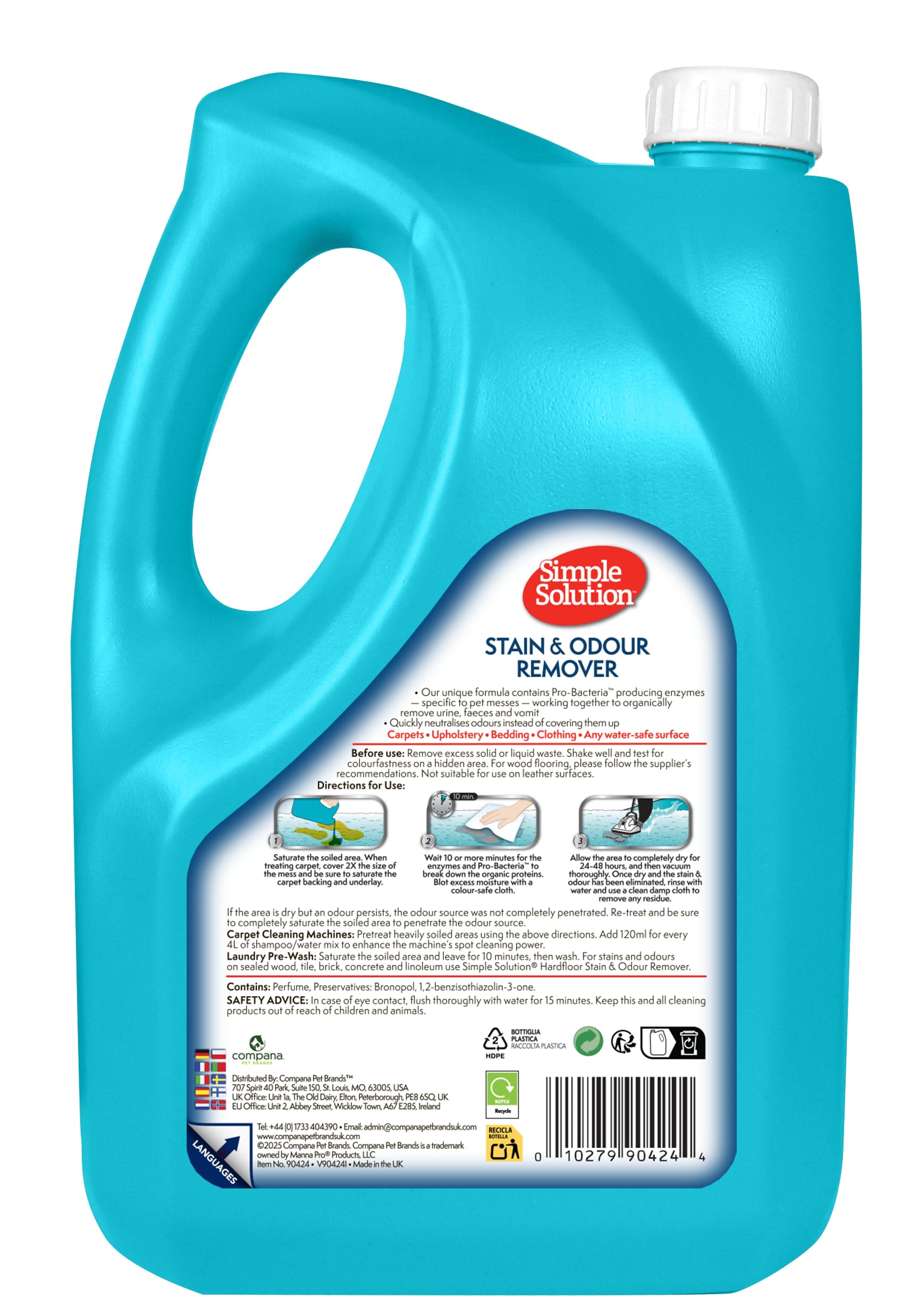 Simple Solution 90424-2p Elimina Macchie e Odori per Cani - 4 Ltr