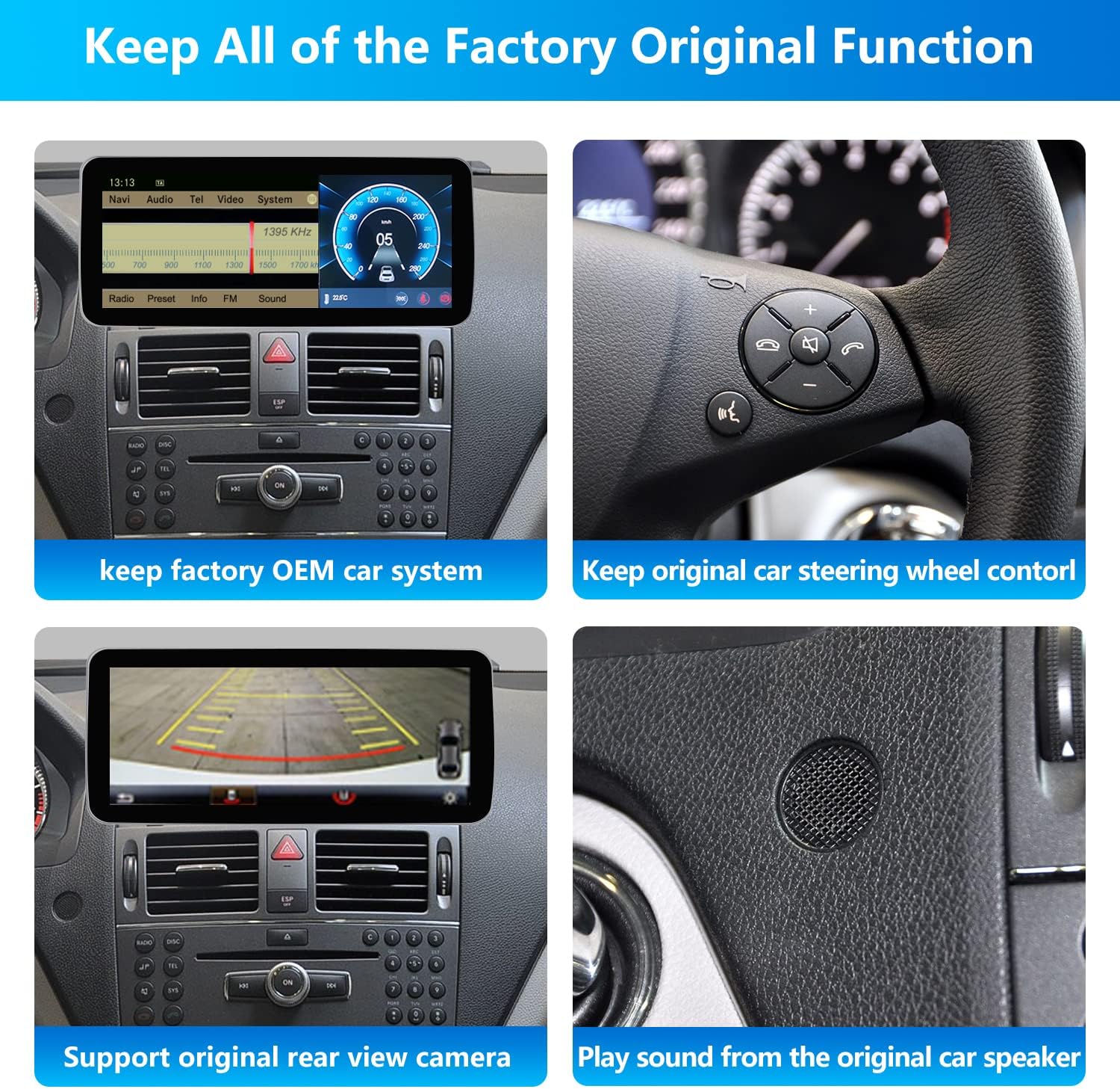 road top android 12 car stereo 12 3 car touch screen for mercedes benz c class w204 2008 to 2010 year 8128gb support wireless carplay global weat