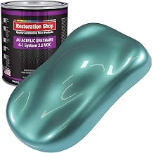 Restoration Shop - Gulfstream Aqua Metallic Acrylic Urethane Auto Paint - Gallon Paint Color Only - Professional Single Stage High Gloss Automotive, Car, Truck Coating, 2.8 VOC