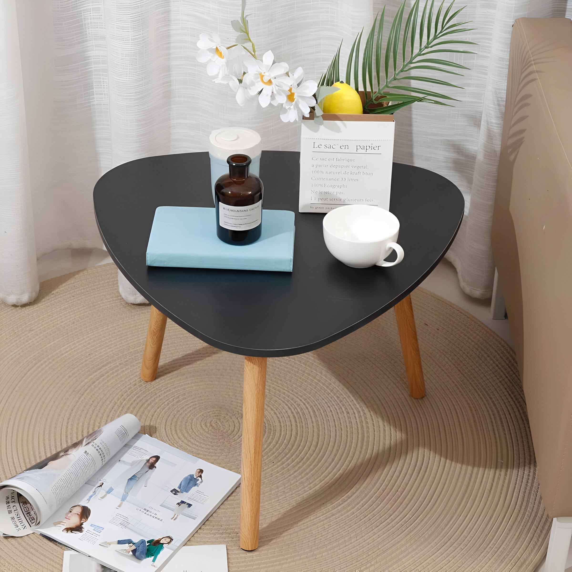 LLUXREEM® Foldable Table: Office Table, Bed Table, Bed Side Table for Bedroom, Center Table for Living Room, Coffee Table, Folding Table, Side Table for Living Room, Tea Table for Living Room (Black) (B0D1R1XGZ4) Amazon Price History, Amazon Price Tracker