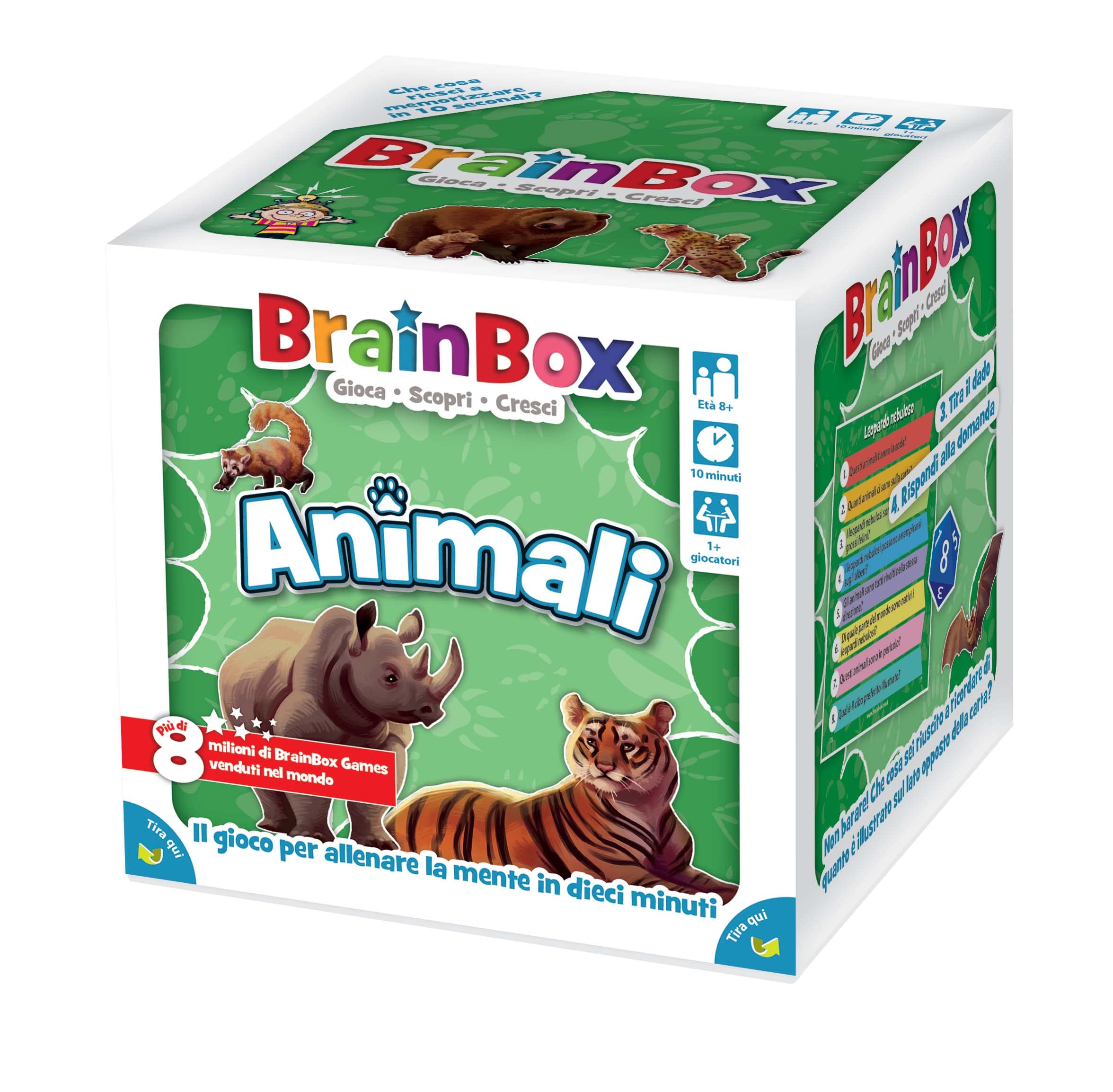 Asmodee - BrainBox: Animals, Game for Learning and Training the Mind, 1+ Players, 8+ Years, Ed. in Italian
