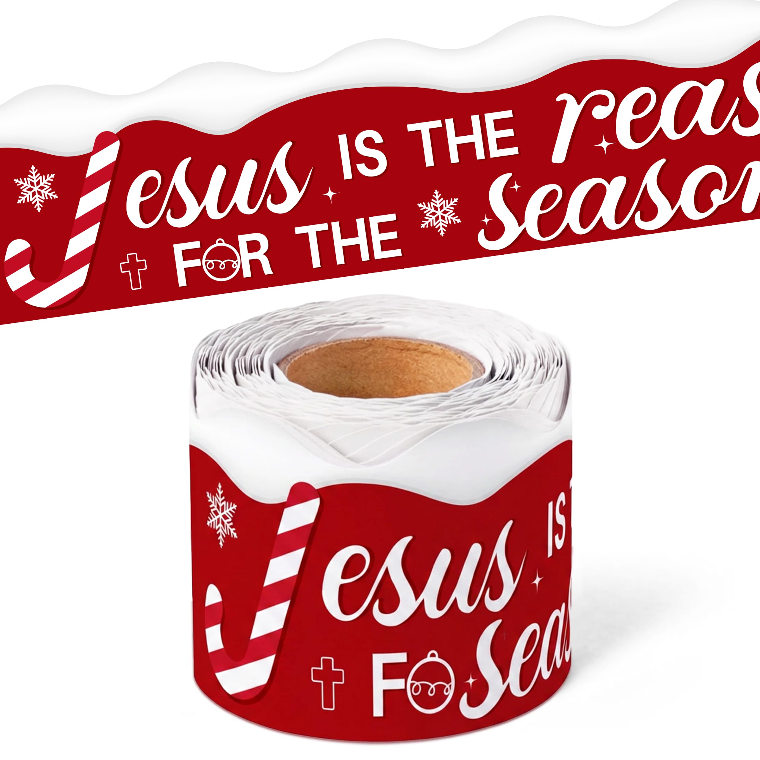 BeYumi Christmas Jesus Border Trim - 65ft Christian Rolled Border Trim