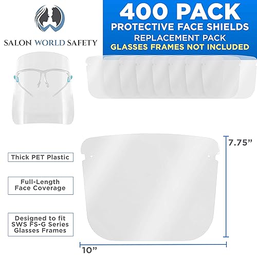 Miniatura 106 de TCP Global Salon World - Protectores faciales completos con marcos de gafas (paquete de 10), ultra transparentes para proteger los ojos, la nariz