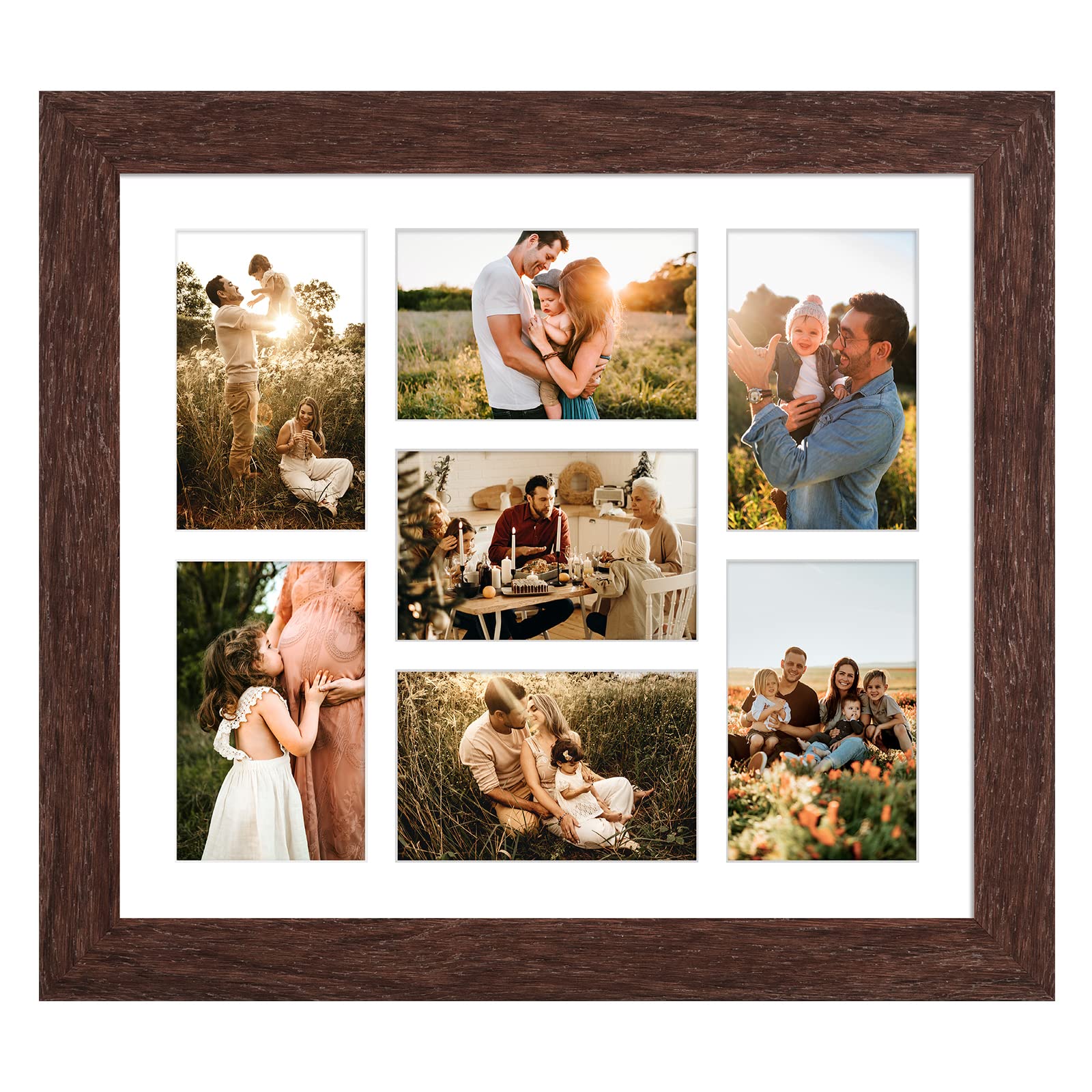 Amazon.co.jp: Gaevuian 13.5X15.5 写真フレーム コラージュ 7つの開口