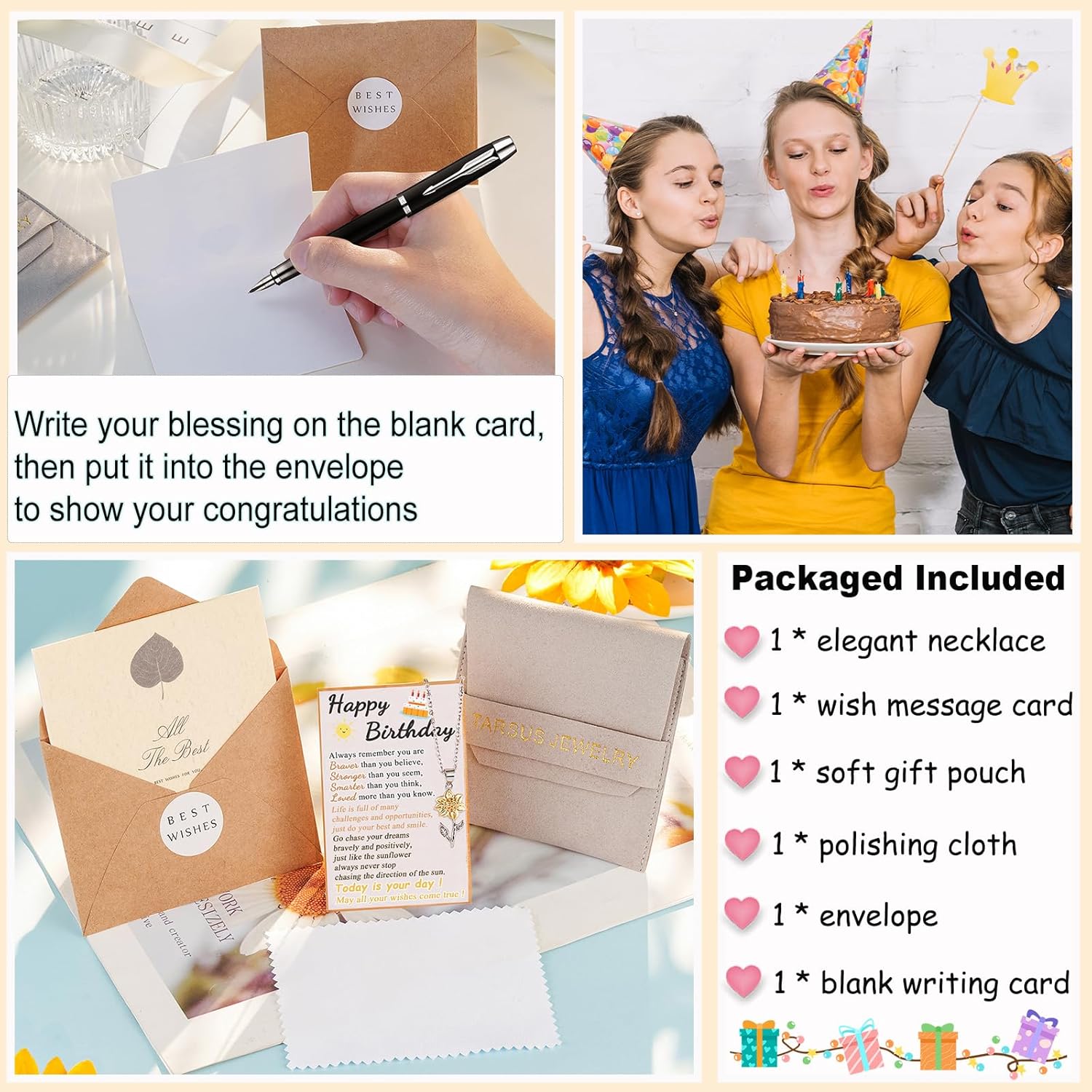 Tarsus Sunflower Necklace, You are My Sunshine, Sunflower Gifts Ideas for Women, Inspirational Gifts for Women Teen Girls Birthday Christmas Valentines Day - Image 6