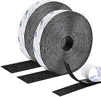 Vista 11 de Rollo de cinta adhesiva de gancho y bucle de 1 pulgada x 26 pies, cierre adhesivo de respaldo, tiras adhesivas de nylon resistentes