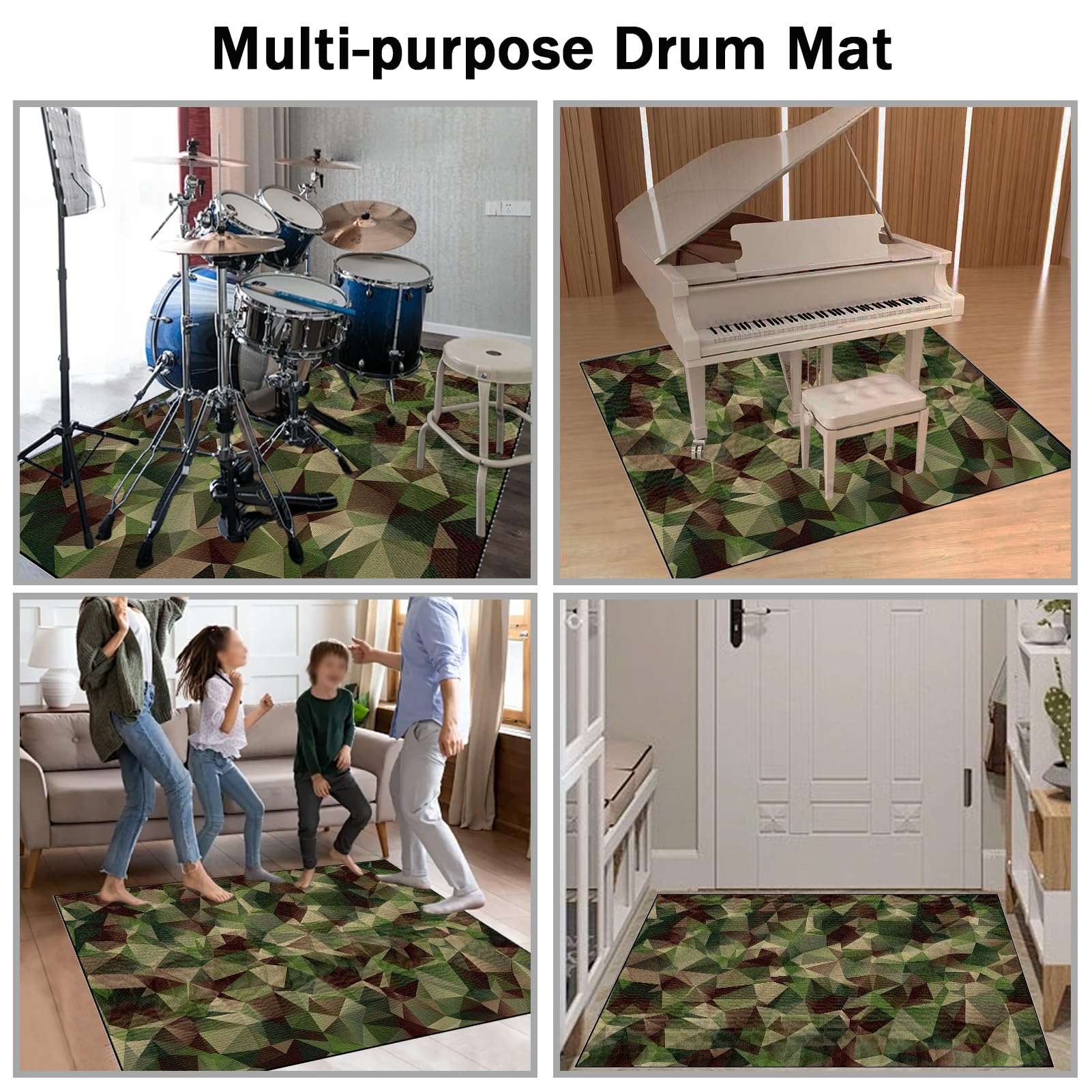 Dywan z baterią Akustyczną 120 x 100 cm Profesjonalny dźwiękoszczelny dywanik bębnowy Elektroniczny bęben bębnowy bęben bębnowy bęben bęben jazzowy Instrumenty muzyczne Antypoślizgowy koc