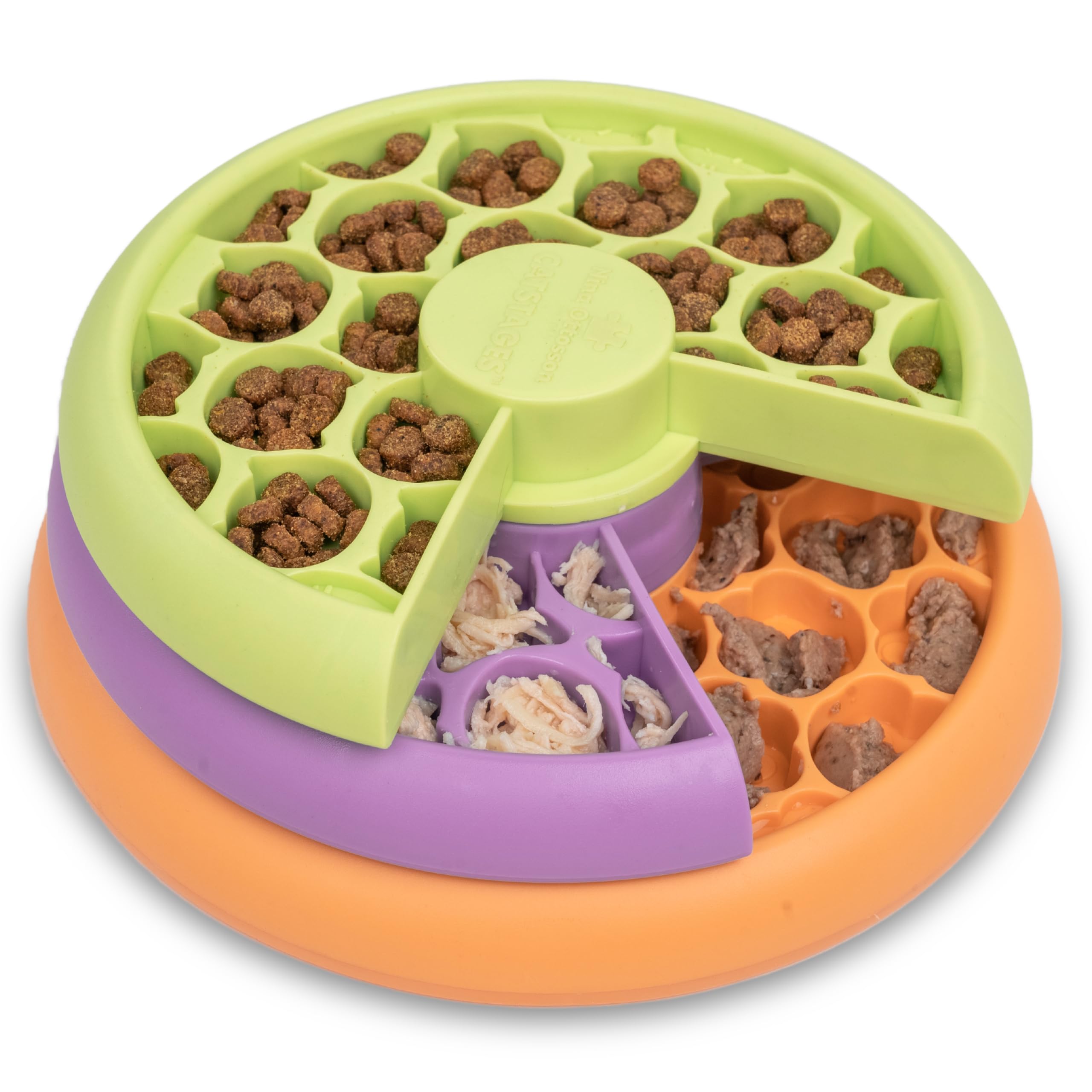 Kitty Lickin' Layers Interactive Cat Slow Feeder Treat Puzzle Toy, Dry or Wet Food, Mental Stimulation, Foraging Toy with 80+ Compartments