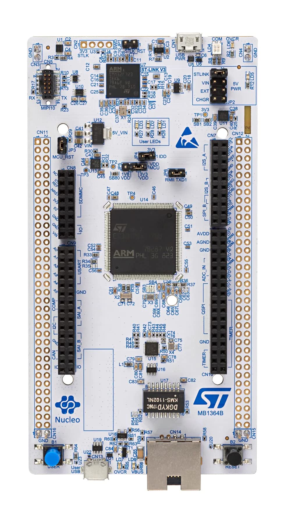 Robotism NUCLEO-H753ZI,STM32H753ZI MCU, Nucleo-144, 32bit, ARM