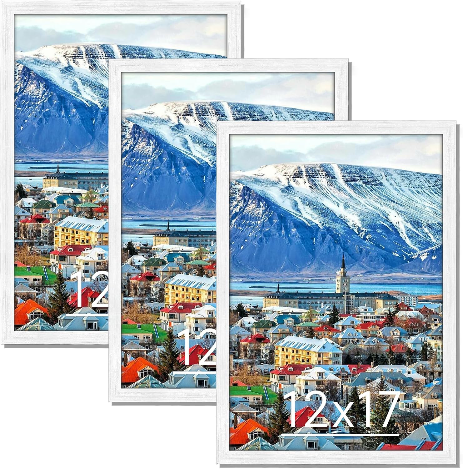 HLiWEGNS 12x17 Picture Frame, 12x17 Frame White, Set of 3