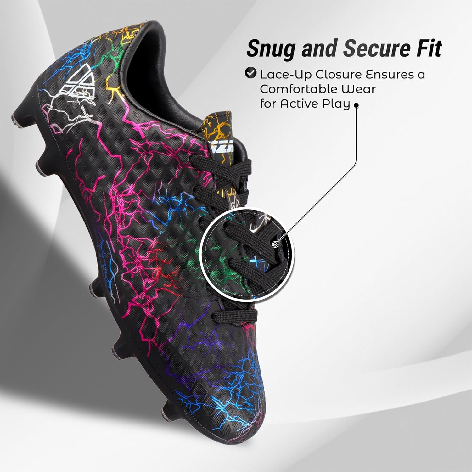 Vizari Zodiac Firm Ground Soccer Cleats Boys Girls | Lightweight Youth Football Shoes | Durable Molded TPU Outsole | Superior Traction on Grass & Turf | Comfortable Cushioned Insoles