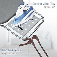 Vista 5 de Tabla de Planchar de Tamaño Completo, BlissBoard 43"x13" Tabla de Hierro Robusta y de Alta Resistencia con Soporte para Plancha, Funda Resistente al