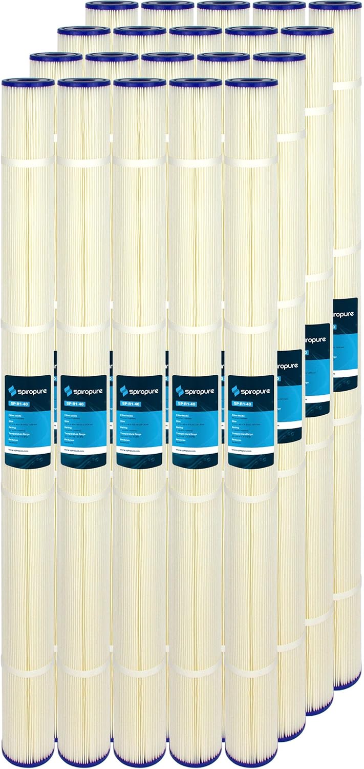 SpiroPure SP-R1-40 40x2.5 1 Micron Pleated Polyester Sediment Water Filter Cartridge SPC-25-4001 (Case of 20)