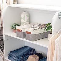 Vista 80 de OrganiHaus Narrow Storage Bins 15x06in, Small Closet Bins for Shelves, Bathroom Storage Baskets for Shelves, Narrow Baskets, Fabric Organizer with