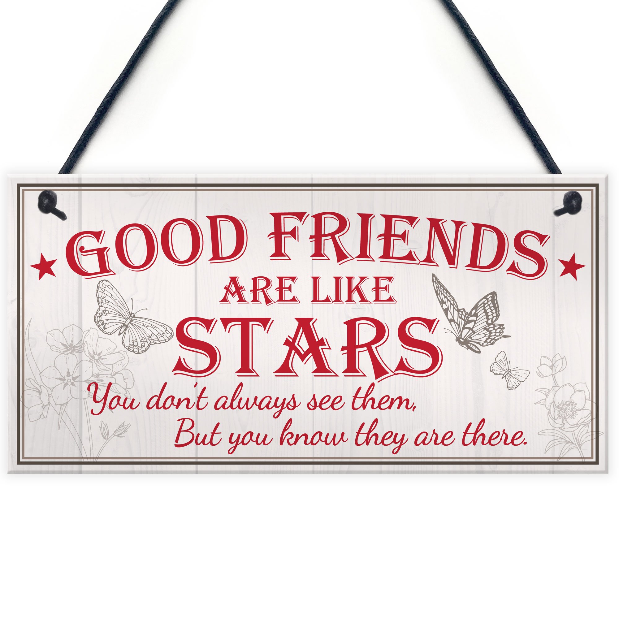 Red Ocean Good Friends Stars Friendship Gift Best Friend Hanging Plaque Thank You Sign