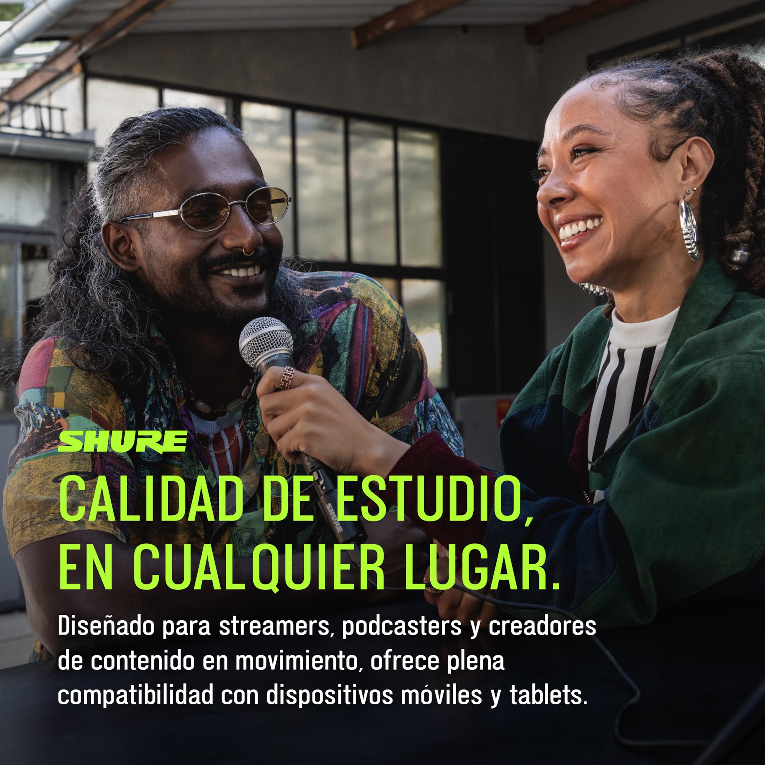 Shure MVX2U Gen 2 interfaz de audio digital, adaptador XLR‑USB para micrófonos, ideal para creación y grabación con procesamiento digital; compatible con Mac, Windows, iOS y Android.