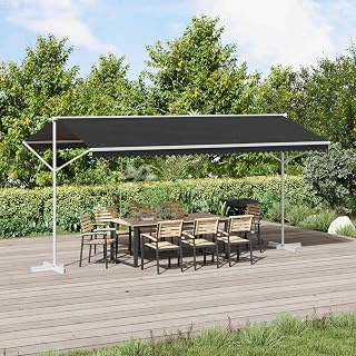 Standmarkise Freistehende Markise 5 x 3 m Gartenmarkise Freistehende Markise Terrassenüberdachung Garten Balkon überdachung ohne Bohren klemmmarkise
