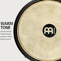 Vista 3 de Meinl Percussion HB100SNT-M bongós de madera natural de 6 3/4 y 8 pulgadas, Negro