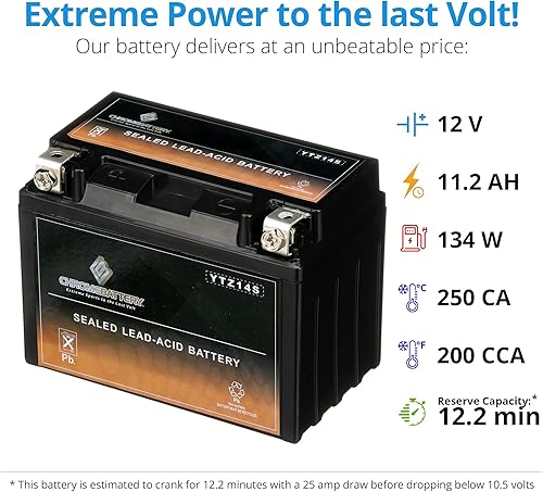 Miniatura 78 de YTX14AHL-BS Power Sports batería de alto rendimiento.