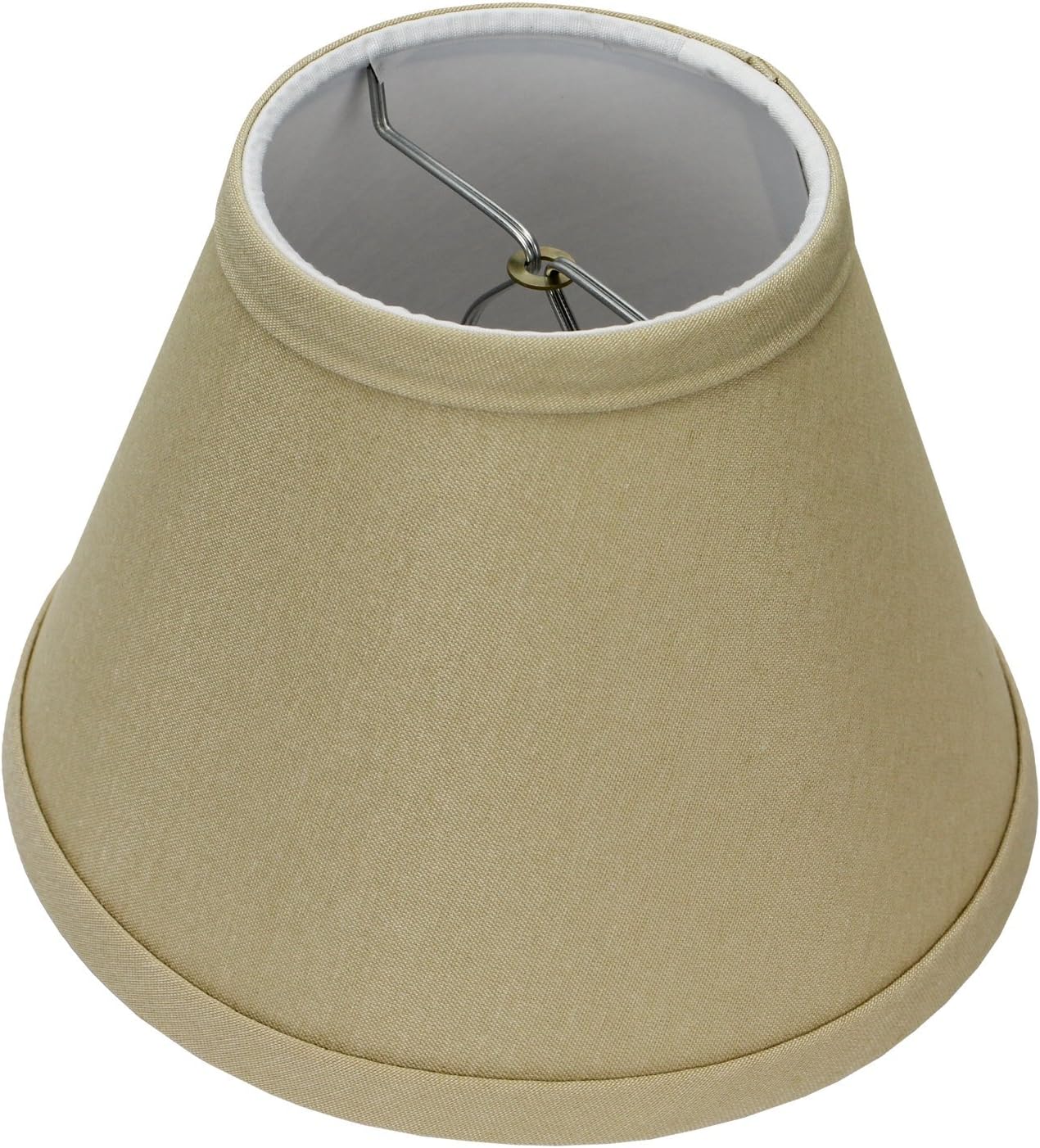 FenchelShades.com Lampshade 4" Top Diameter x 8" Bottom Diameter x 6" Slant Height with Clip-On Attachment for Standard Edison-Style Lightbulb (Linen Straw)