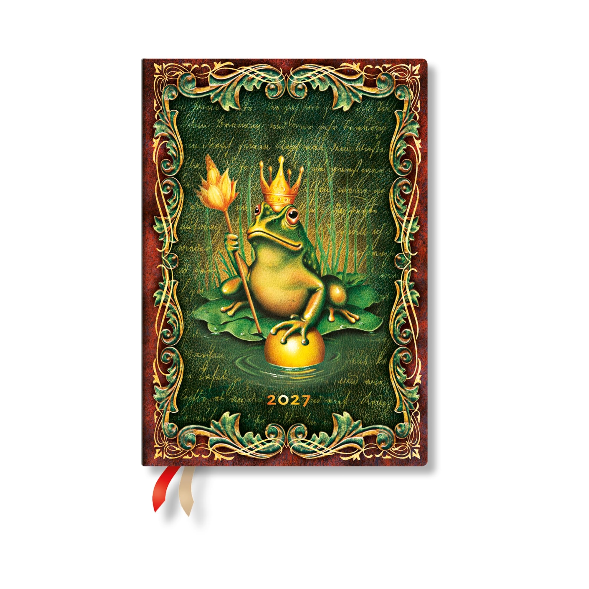 2027 The Brothers Grimm, Frog Prince (Fairy Tale Collection) Midi 12-Month Hardcover Dayplanner (Elastic Band Closure) Horizontal