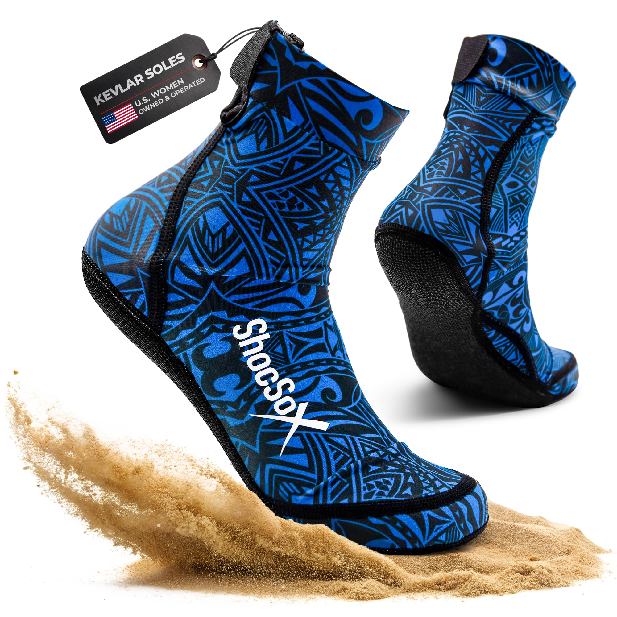 ShocSox Beach Volleyball & Sand Soccer Socks No-Holes Guaranteed Soles for Maximum Protection