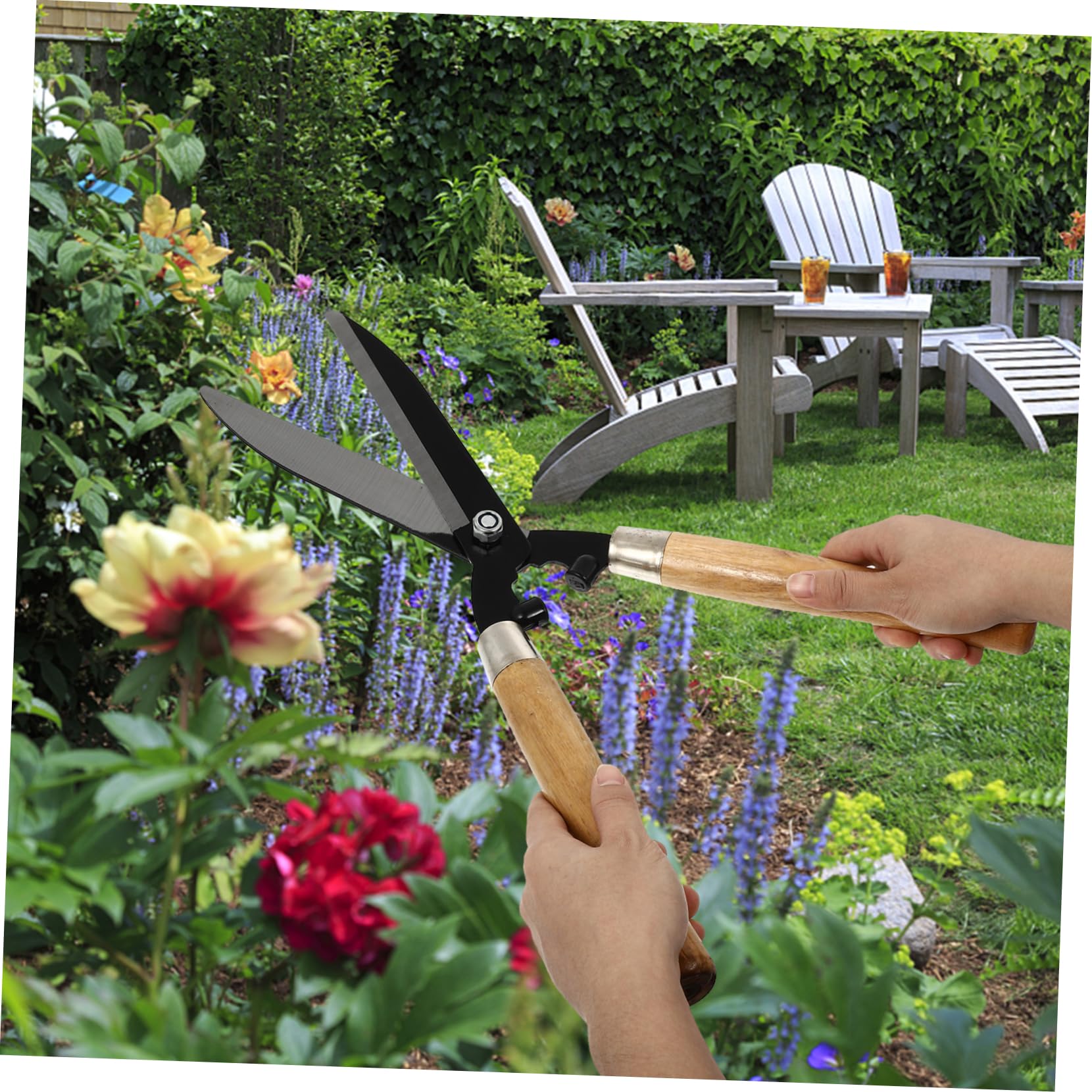 TOYANDONA 1pezzi Forbici Da Giardino Per Alberi Utensili Per Innesto Cesoie Per Prato Cesoie Da Potatura Per Giardinaggio Design Ergonomico Impugnatura in Legno Acciaio Temprato Lama Affilat
