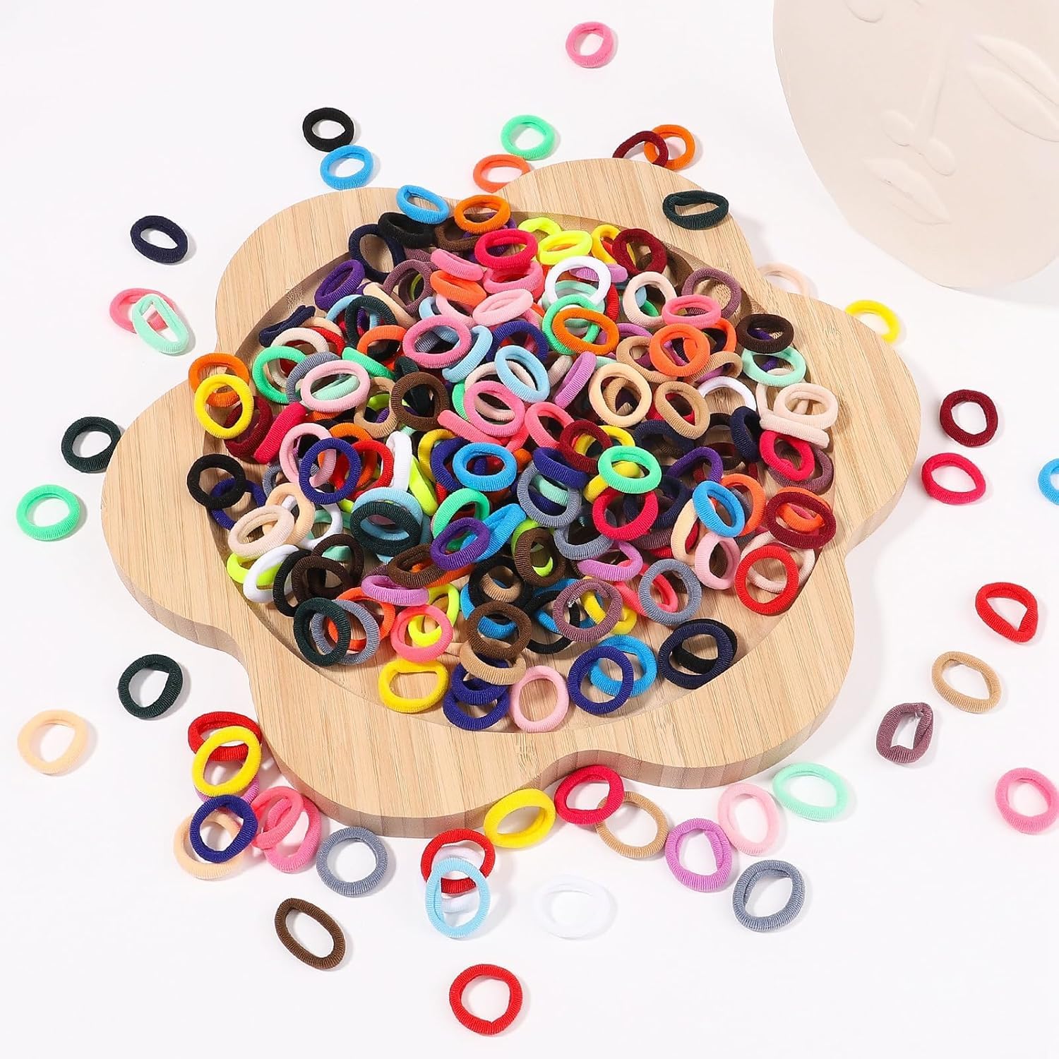 CHOTALIYA 100Pcs Soft Hair Rubber Bands Hair Ties Ponytail Holders For Kids Babies Girls 4