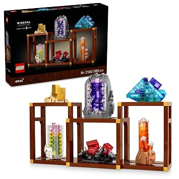 LEGO Ideas Mineral Collection, Crystal Display Shelves, Living Room Decor 21362 - Building Blocks Set for Adults -Age 18+