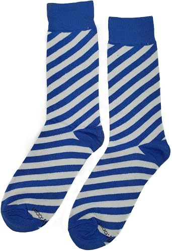 SockFly Blue and White Stripe Dress Socks Funny Novelty Craz