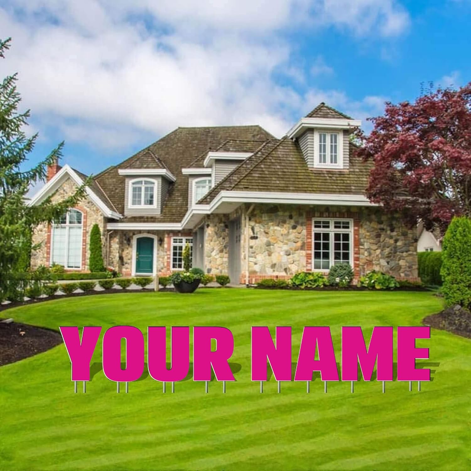 VictoryStore Custom Yard Letters 20 Inch Yard Words, Custom Name Yard Letters, 8 Characters Max, Includes Stakes (Purple)
