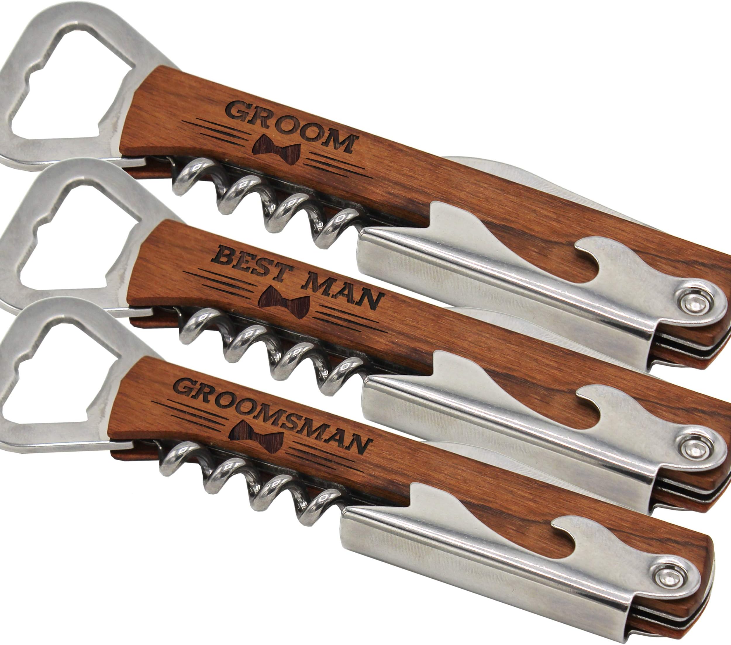 My Personal Memories Bow Tie Corkscrew and Multi Tool for Bachelor Party - Wine Beer Bottle Opener Favor for Weddings, Groomsman, Best Man, Groom
