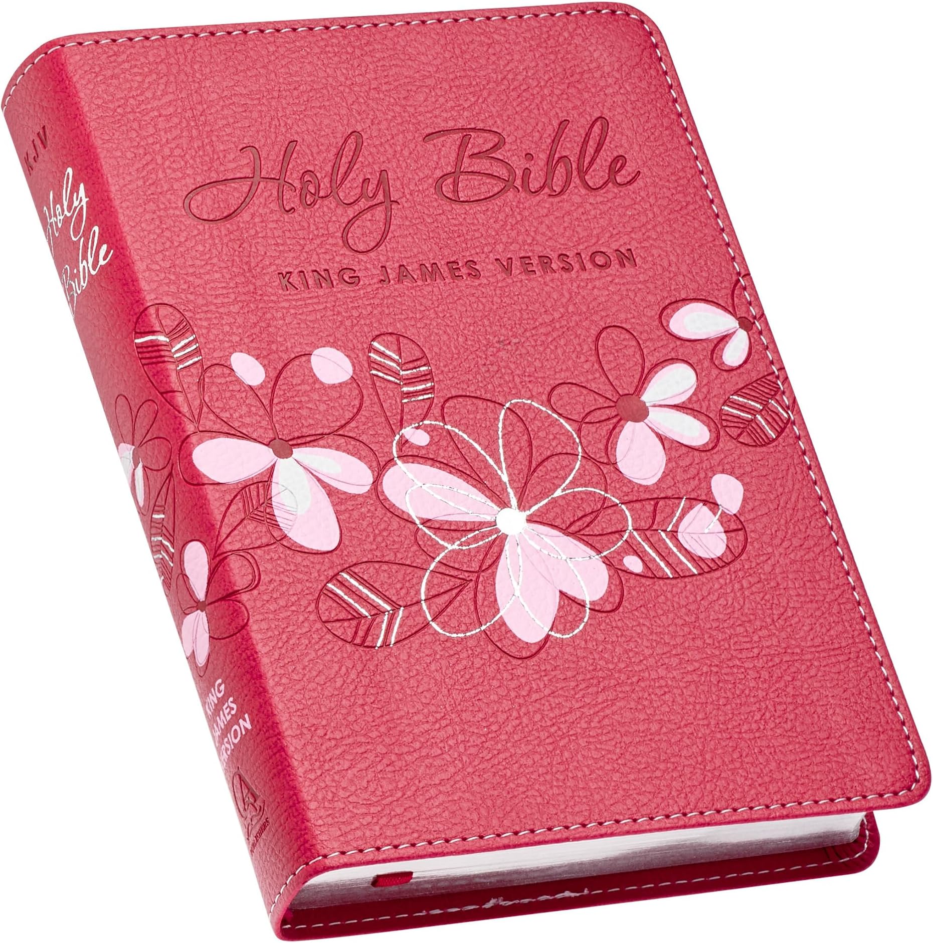KJV Holy Bible, Compact Faux Leather Red Letter Edition - Ribbon Marker, King James Version, Pink (KJV Compact Editions)