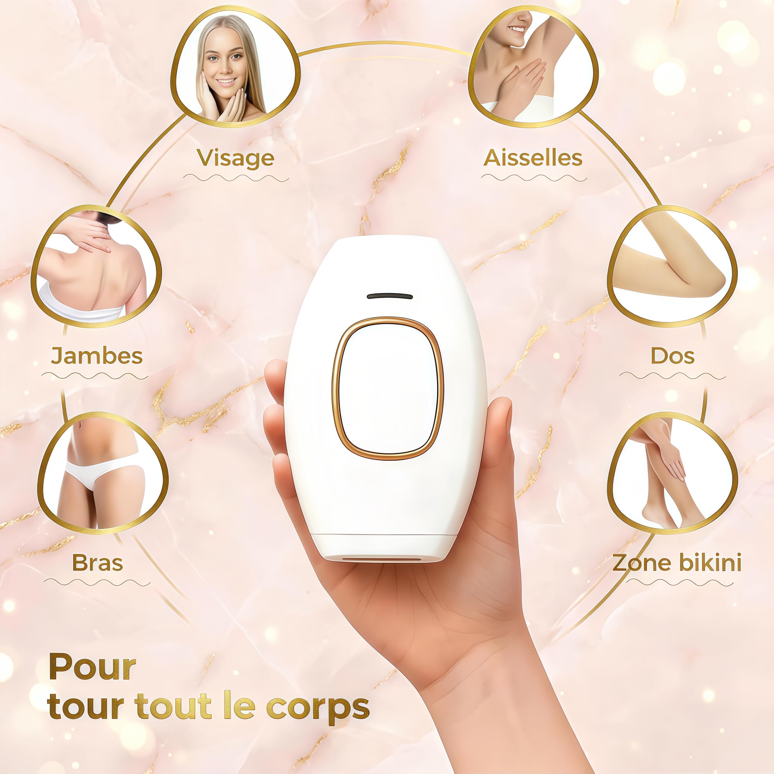 Solippy Loop Epilateur Laser,2026 Loop De Solippy Epilateur Ipl,Épilation Laser Indolore,Pour Épilation Définie Du Visage, Corps, Bikini Et Aisselles (Blanc)