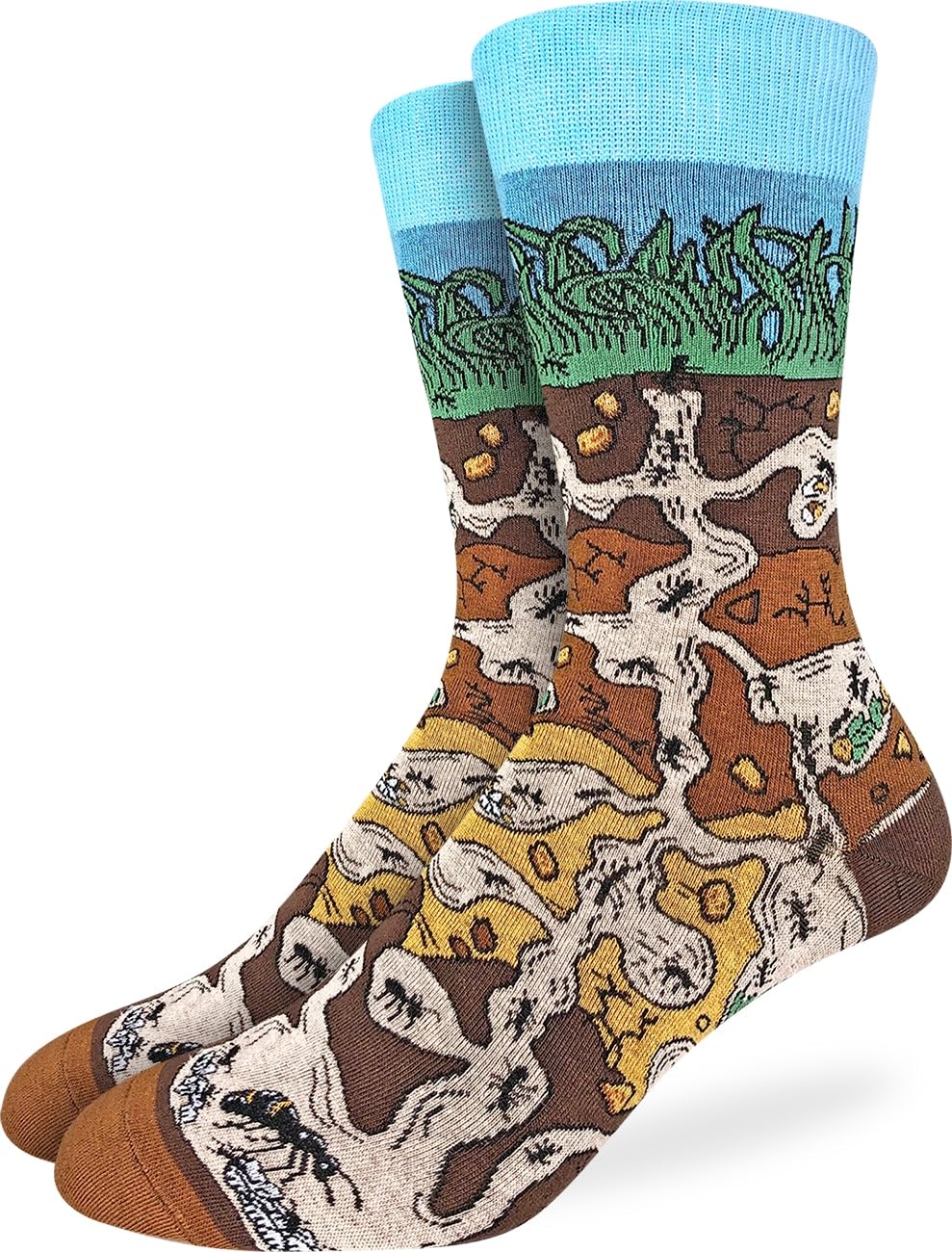Good Luck Sock Men's Ant Colony, Bigfoot, Sasquatch, Abominable Snowman & Yeti Socks, Adult, Large