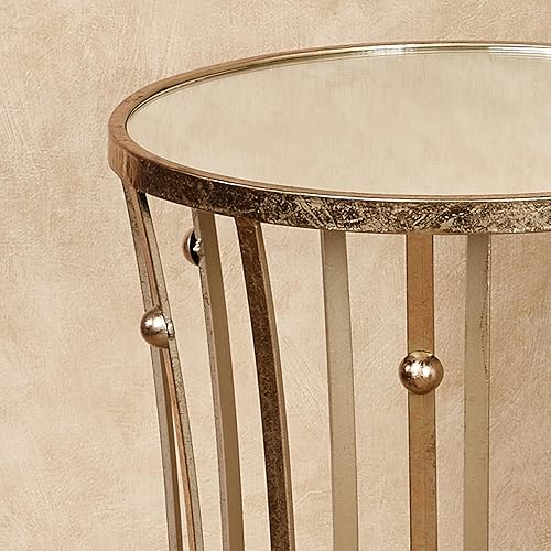 Miniatura 4 de Banning - Juego de 2 mesas de pedestal de oro rosa