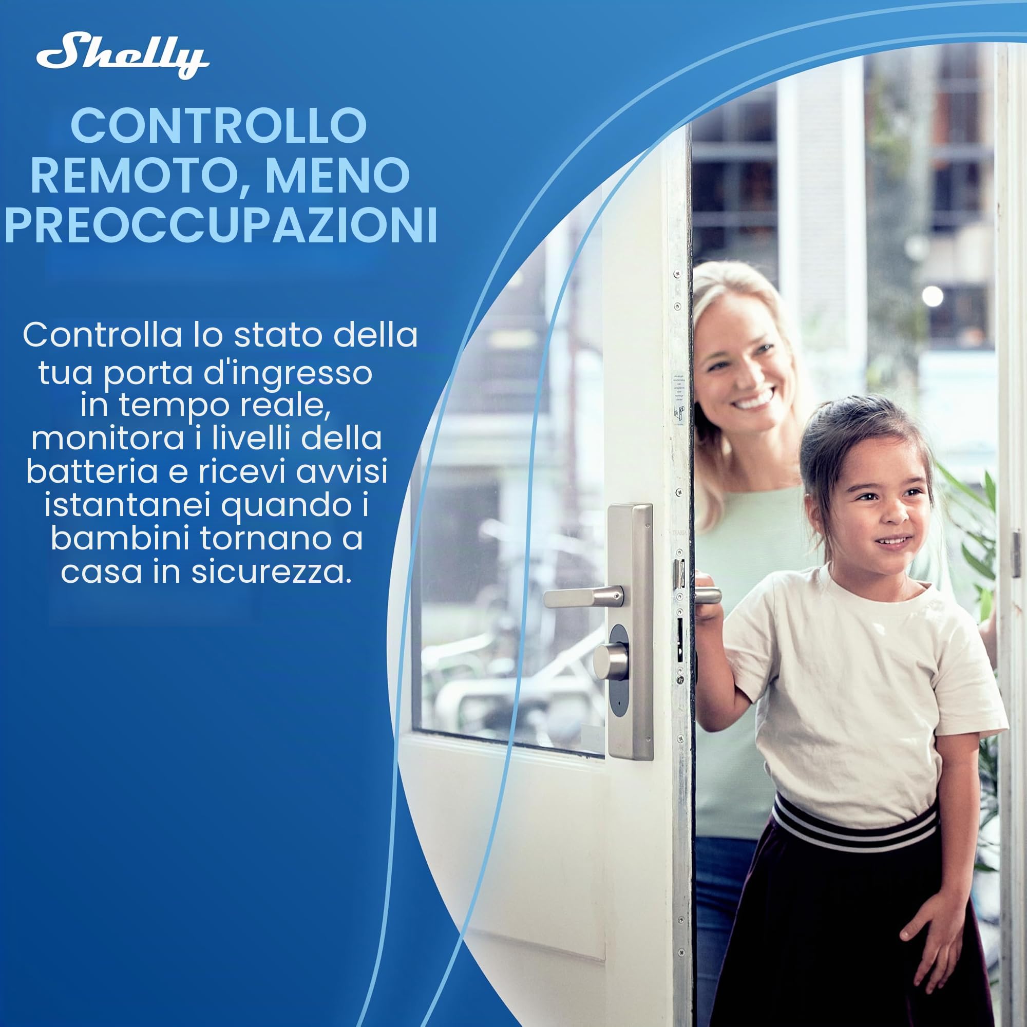 Shelly LOQED Touch Smart Lock Argento - Serratura Smart Wi-Fi Senza Chiave Con Touch-To-Open, Codice e Chiavi Digitali, Controllo Remoto Tramite App Shelly, Standard EN1303, EN15684 e SKG Tre Stelle