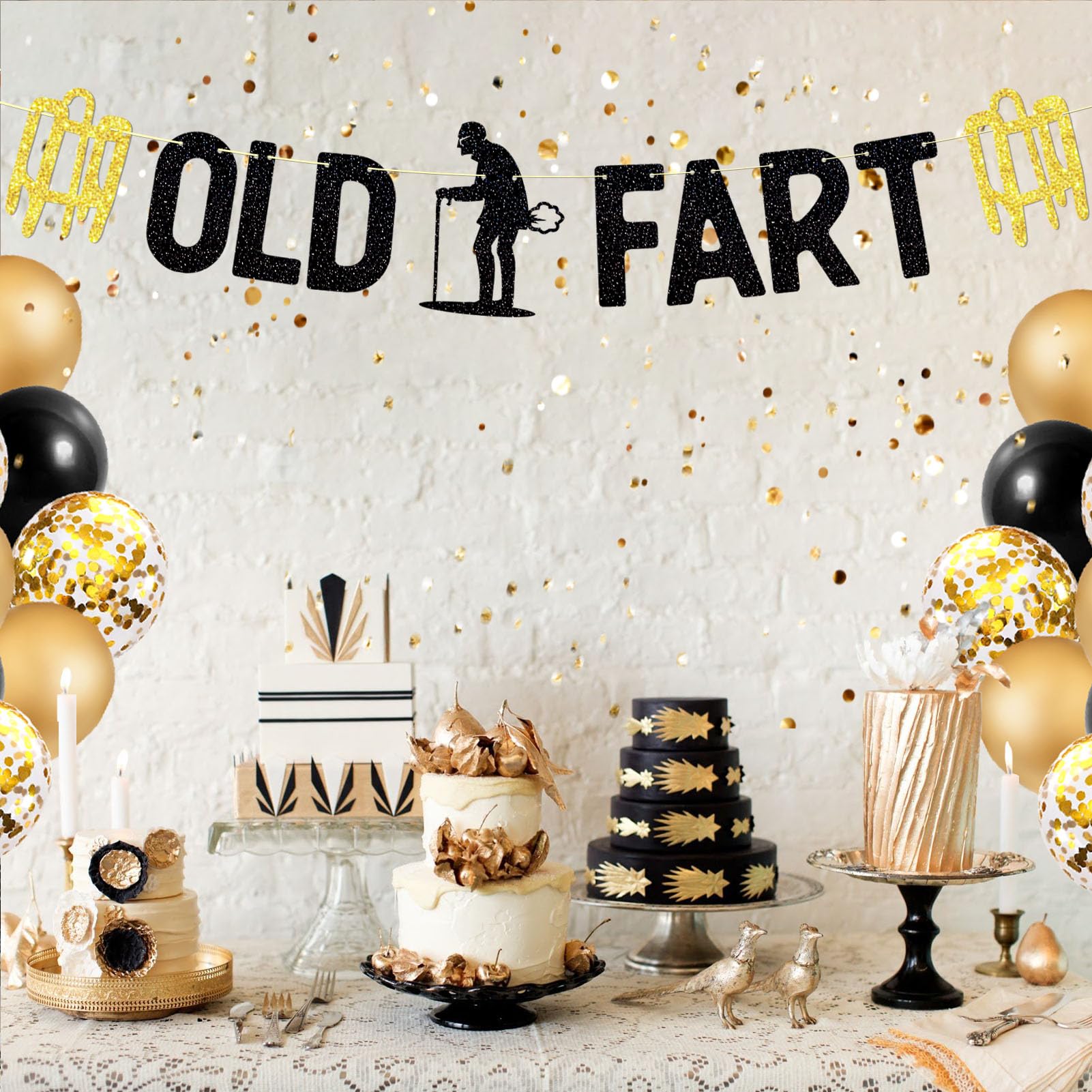 Funny Adult Birthday Decorations Funny Adult Birthday Banner - Gold Glitter  \, image size:1601x1601