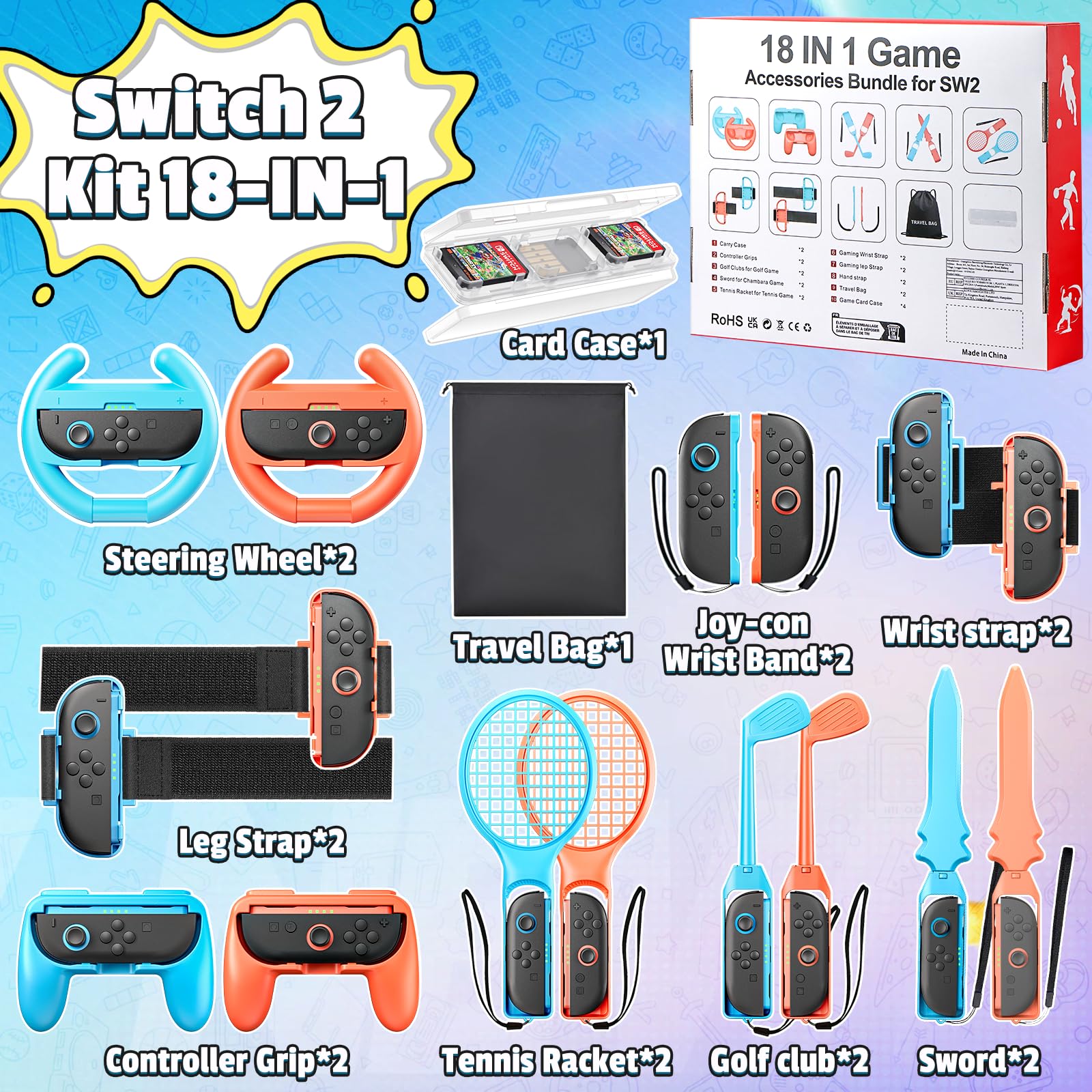 Amazon.com: 18in1 Switch 2 Sports Accessories, for Nintendo 2 2025