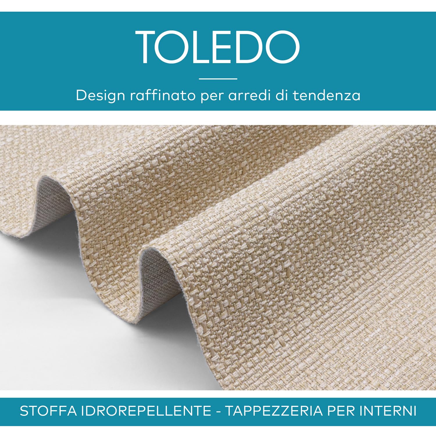 DESHOME Toledo 10 metros - Tela por metros impermeable | Tejido resistente para tapizar sofás, cojines, sillas y decoración del hogar Blanco tráfico
