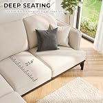 UMAX 3 Seater Sleeper Sofa Couch with Removable Ottoman, Convertible Modular Sofa Bed, Deep Seat & Sturdy Legs for Living Room, Apartment and Small Space, Beige