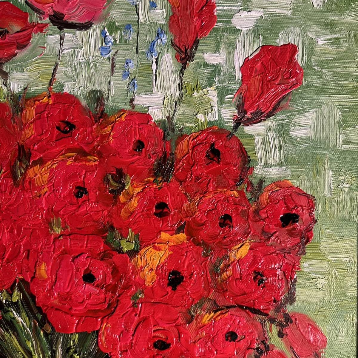 手書き油絵 ゴッホ 赤いヒナゲシとヒナギク 額付 絵画 インテリア 油彩画 Amazon.co.jp: 手書き油絵 ゴッホ 赤いヒナゲシとヒナギク 額付