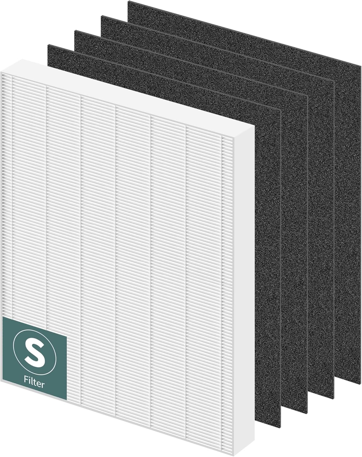 C545 Replacement Filter S for Winix C545 Air Purifier Replace Part 1712-0096-00 and 2522-0058-00, 1 True HEPA Filter and 4 Activated Carbon Pre-Filters by PETOX