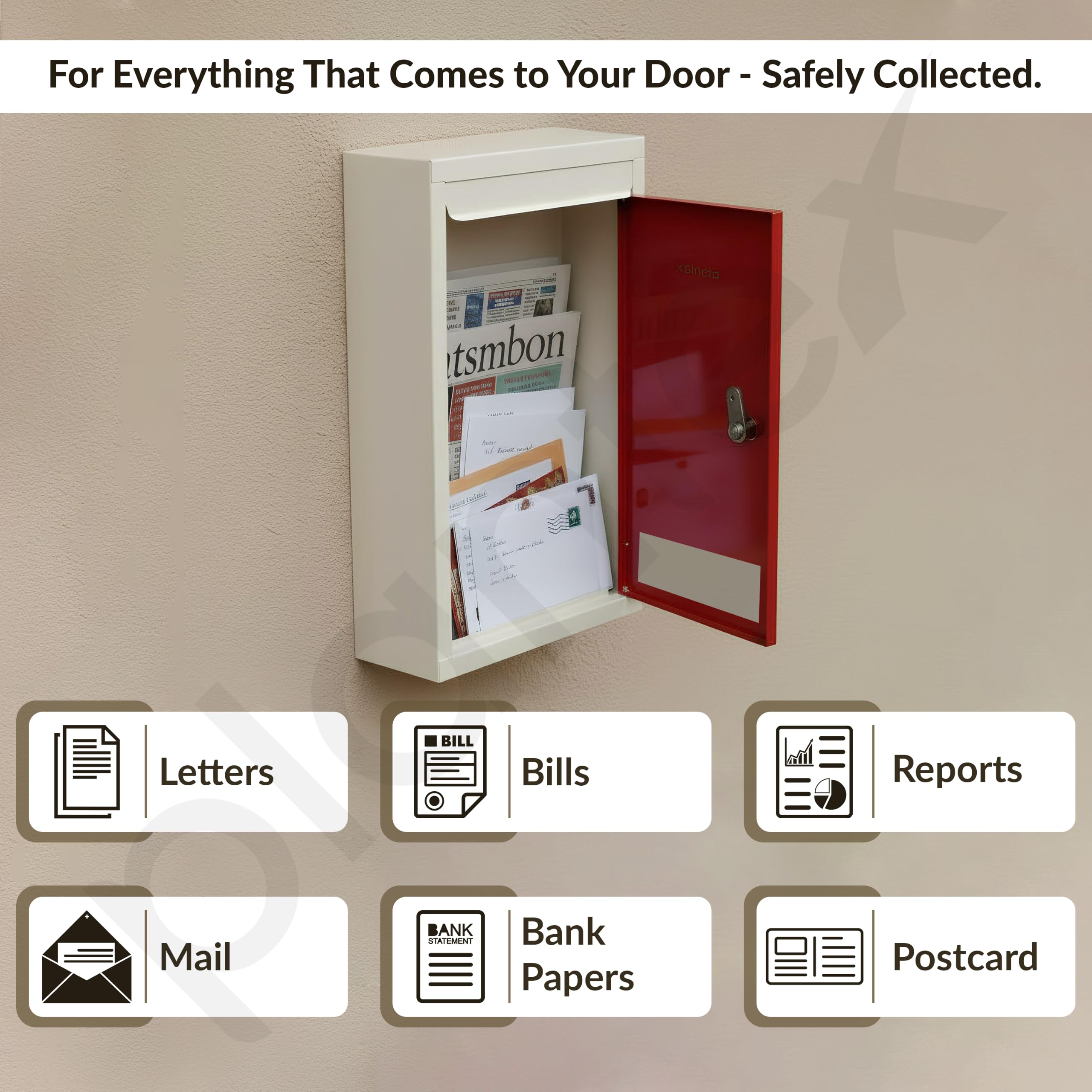Plantex Letter Box - Lockable Mail Organizer -6