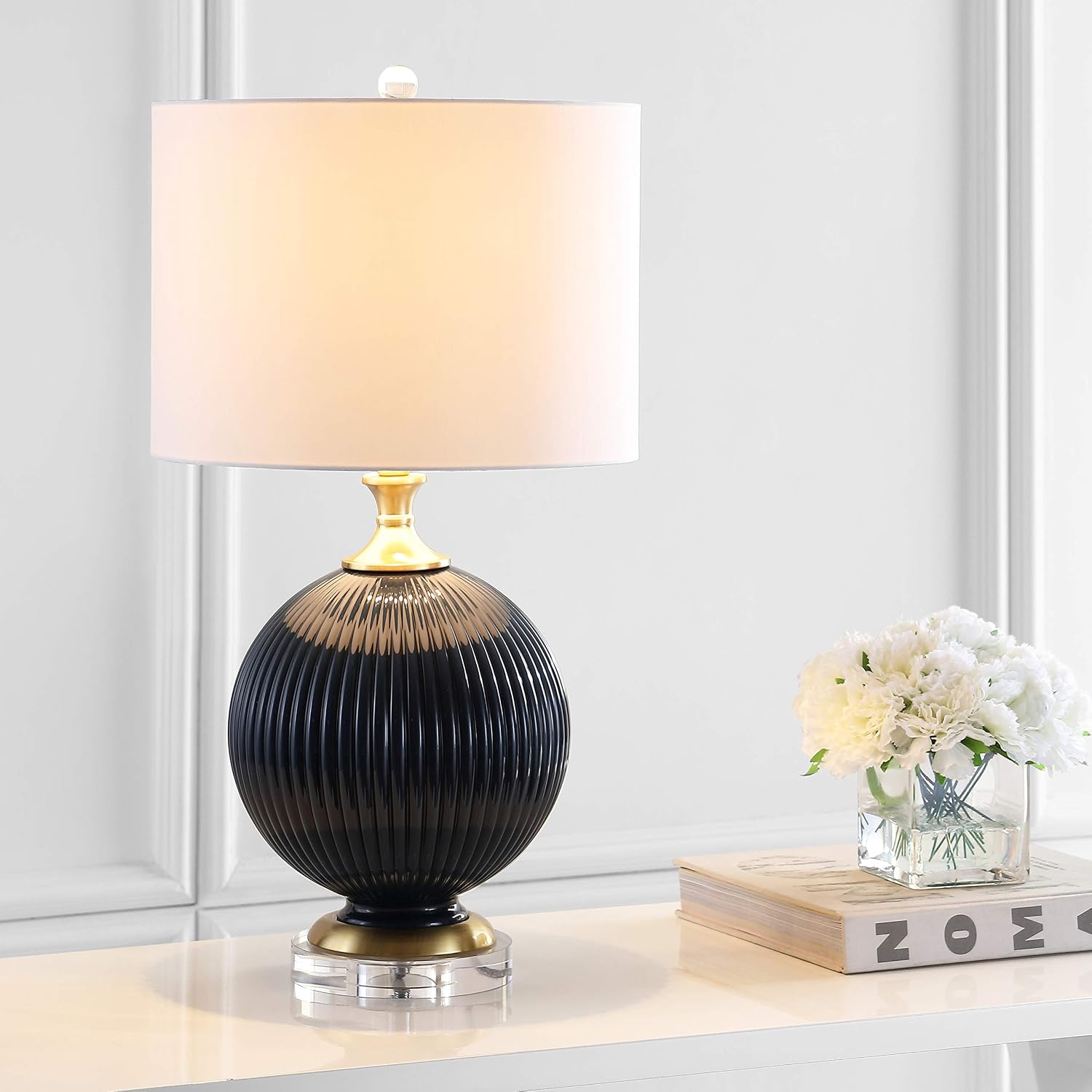 JONATHAN Y JYL2074A Lucette 26.5" Glass/Crystal LED Lamp Glam,Transitional for Bedroom, Living Room, Office, College Dorm, Coffee Table, Bookcase, Blue JONATHAN Y JYL2074A Lucette 26.5" Glass/Crystal LED Lamp Glam,Transitional for Bedroom, Living Room, Office, College Dorm, Coffee Table, Bookcase, Blue